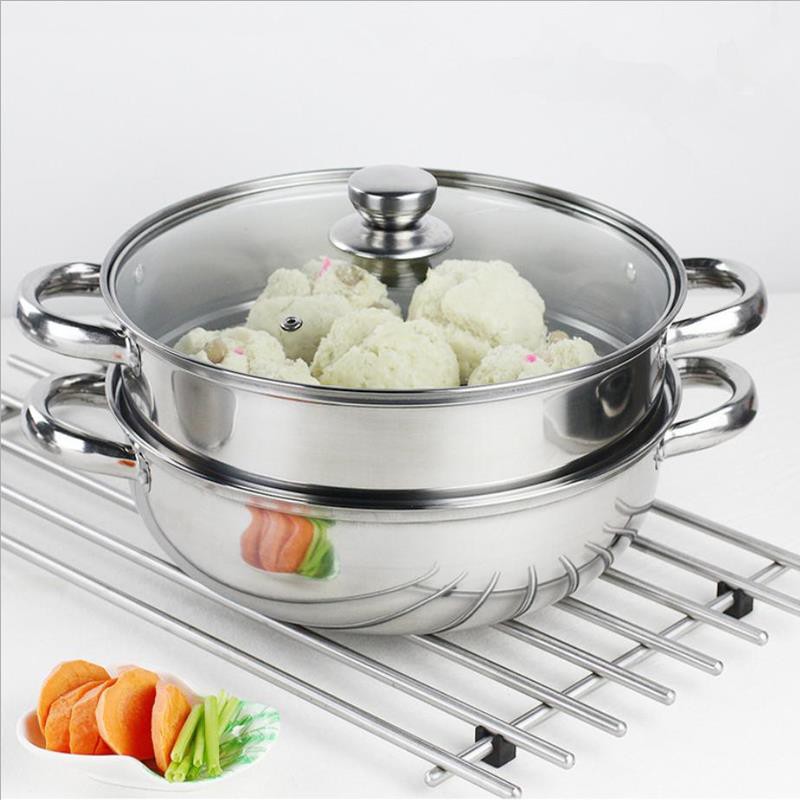 NỒI HẤP INOX 2 TẦNG SIÊU TỐC KÍCH THƯỚC LỚN CHỐNG DÍNH TỐT - XỬNG HẤP THỨC ĂN 3 TẦNG INOX 304 CAO CẤP HẤP XÔI HẤP BÁNH TIỆN LỢI DÙNG ĐƯỢC TRÊN MỌI LOẠI BẾP