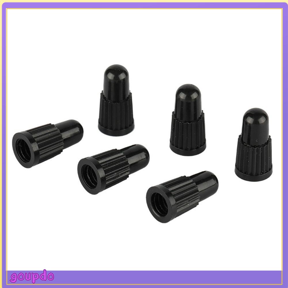 GOUPDO 100PCS Nhựa Nắp van lốp xe đạp Đen Van Presta kiểu Pháp Nắp không khí Phụ kiện lái xe Mũ chống bụi Xe Đạp
