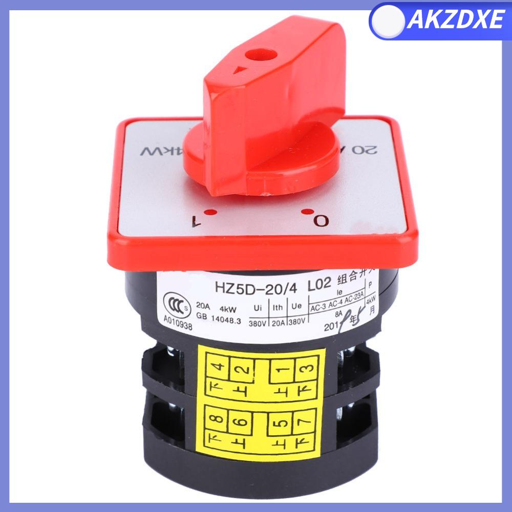 AKZDXE 3 vị trí 6 thiết bị đầu cuối Bộ chọn chuyển đổi Xoay 380V 20A 4KW. Máy tạo cam Điều khiển bộ chọn Công suất cao Công tắc điều khiển Nguồn điện