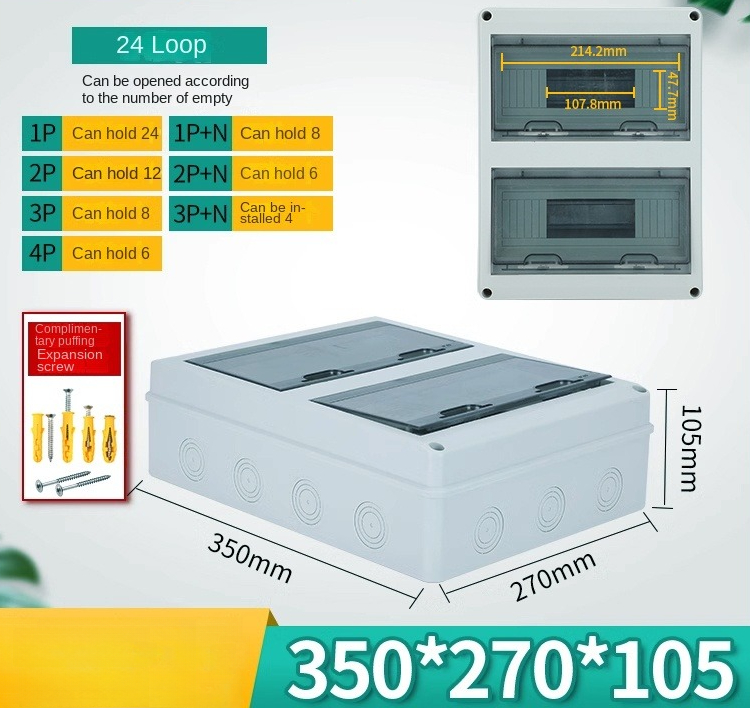 Hộp Phân Phối 24 Mạch (ABS/PC) | Hộp Phân Phối Điện Chống Nước 5-24 Mạch ABS-PC IP65 – Ngoài Trời, Gia Dụng