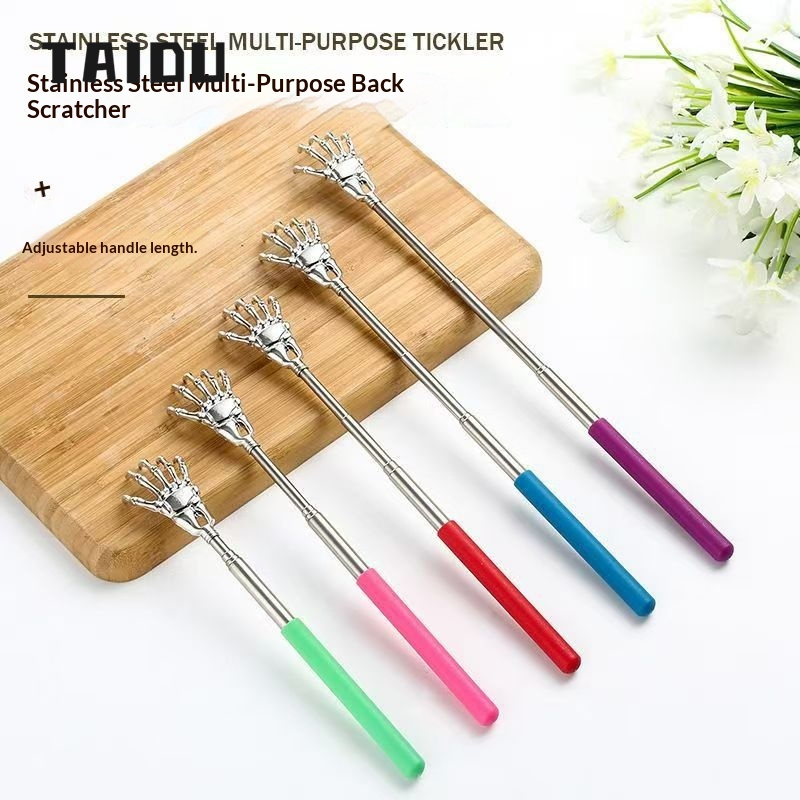 TAIDU Stainless Steel Extendable Skeleton Hand Itch Scratcher Massage Tool ราคา 24 บาท*ส่งฟรี