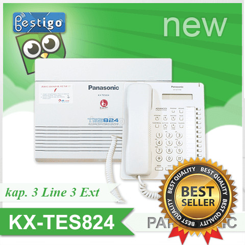 MESIN TELEPON PABX PANASONIC KX-TES824 KAPASITAS 3 LINE 8 EXTENSION-Shelishop13 Harga 9,120,000 rupiah*Gratis Ongkir