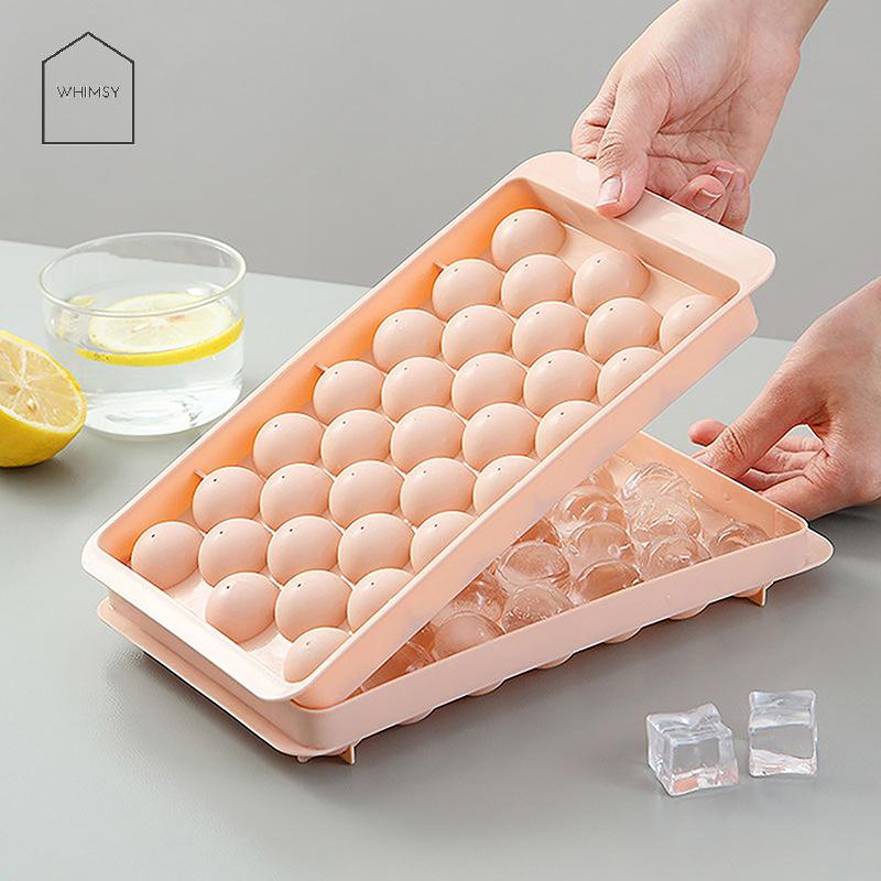 WHIMSY 3D Vòng Ice Cube Khay Với Nắp Nhựa Kim Cương Phong Cách Ice Khuôn Tủ Lạnh Hình Cầu Tự Làm Khuôn Mẫu Ice Ball Maker Dụng Cụ Nhà Bếp