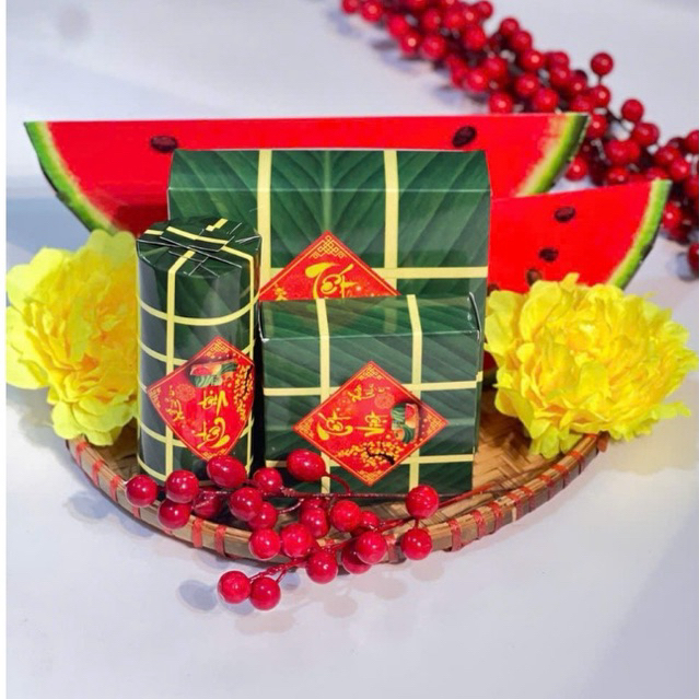 Mô hình bánh chưng, bánh tét, dưa hấu đủ 3 size trang trí chụp ảnh, decor nhà cửa dịp lễ tết cổ truyền