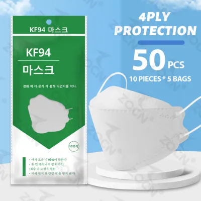 ZOCN 50PCS KF94 Mask Face 4 ply Protection Korean Version KN95 Black Mask Washable N95 Mask Reusable Protection 4-Layers