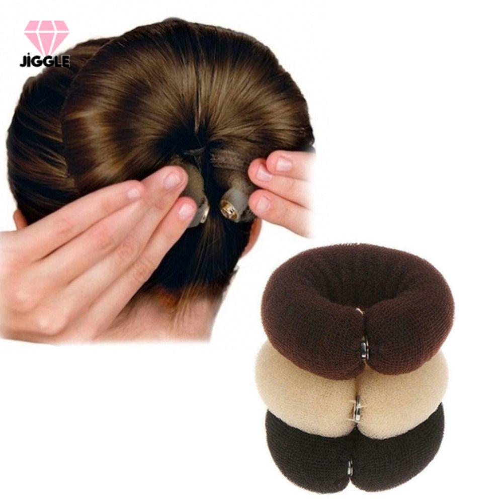 CXUPGE Nhẫn lớn dễ dàng Búi tóc donut Bọt Biển Xốp 3 màu Máy làm búi tóc Phụ kiện tóc Thời trang Máy bện tóc donut Nữ
