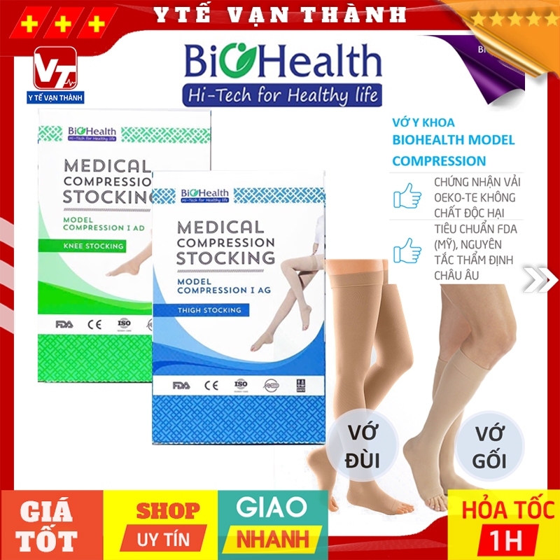 ✅ Vớ Y Khoa Biohealth Classic (Da, Hở Ngón) | Tất Suy Giãn Tĩnh Mạch -VT0717 - Y Tế Vạn Thành