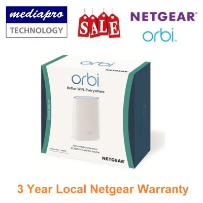 NETGEAR RBS50 Whole Home WiFi System ORBI AC3000 Add-on Satellite - 3 Year Distributor Warranty