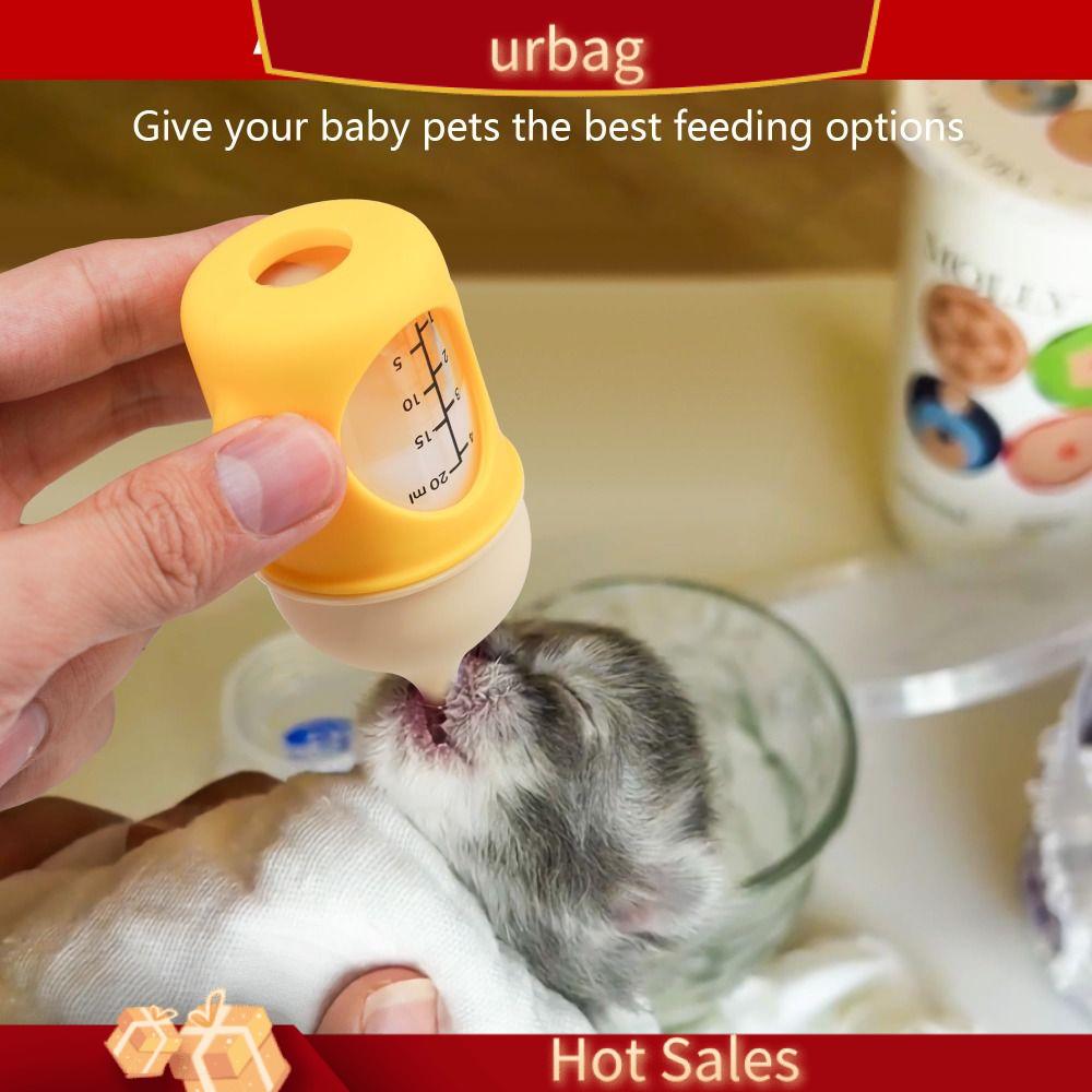 URBAG Chống trượt Chai cho cún con 20/80ml Silicone Chai hình mèo con Bền Chống rò rỉ Bình cho thú cưng ăn