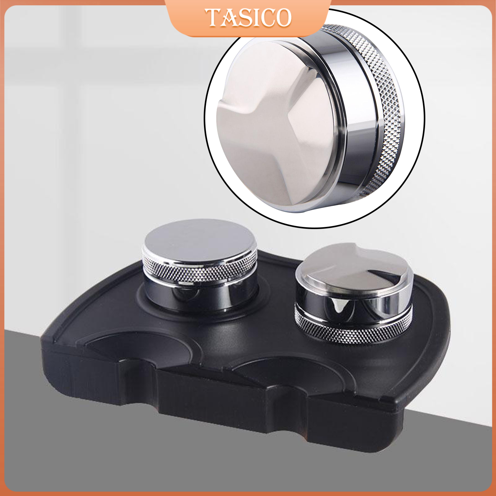 Tasico 58Mm Cà Phê Đậu Tamper Espresso Nhà Phân Phối, Thép Không Gỉ Espresso Công Cụ Ép, Cà Phê Nhà Phân Phối Cho Nhà Có Thể Điều Chỉnh