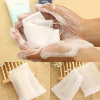 Veli shy 5pc Bathroom Supplies Soap Blister Mesh Double-yer Soap Net Foaming Net Easy Bubble Mesh Bag Popur 11X9cm - intl