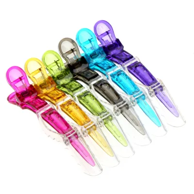 6Pcs Transparent Sectioning Clips Clamps Hairdressing Salon Hair Grip Crocodile DIY Accessories Hairpins Plastic