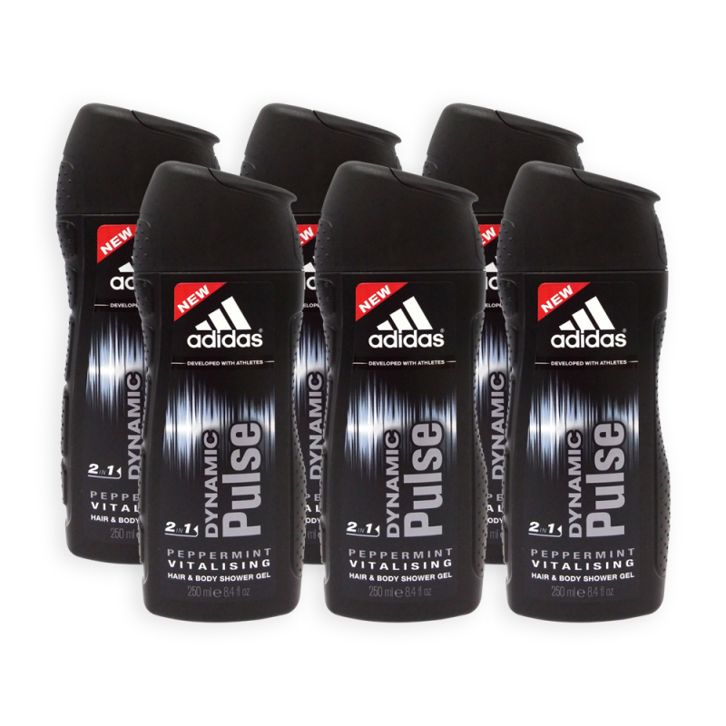 Buy (Pack of 6) ADIDAS Shower Gel - Dynamic Pulse 3 in 1 Face, Hair and Body 250ml - 3346 Singapore