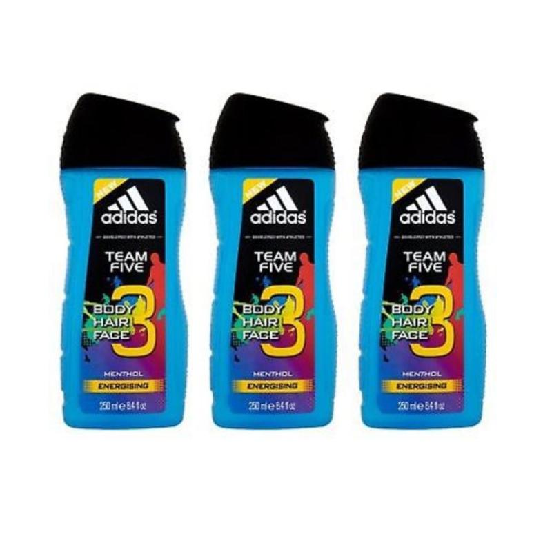 Buy ADIDAS TEAM FIVE 3 IN 1 BODY, HAIR & FACE WASH 250ML x3 Qty Singapore