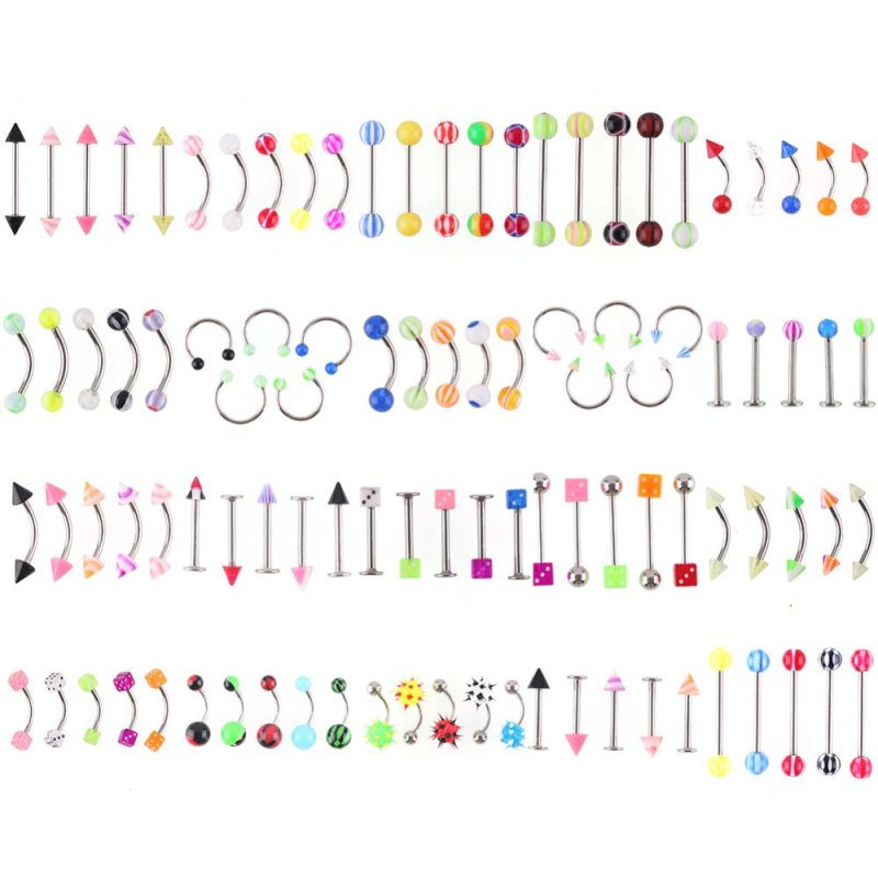 Buy Aukey 105pcs Lot Body Eyebrow Navel Belly Lip Piercing Ring - intl Singapore