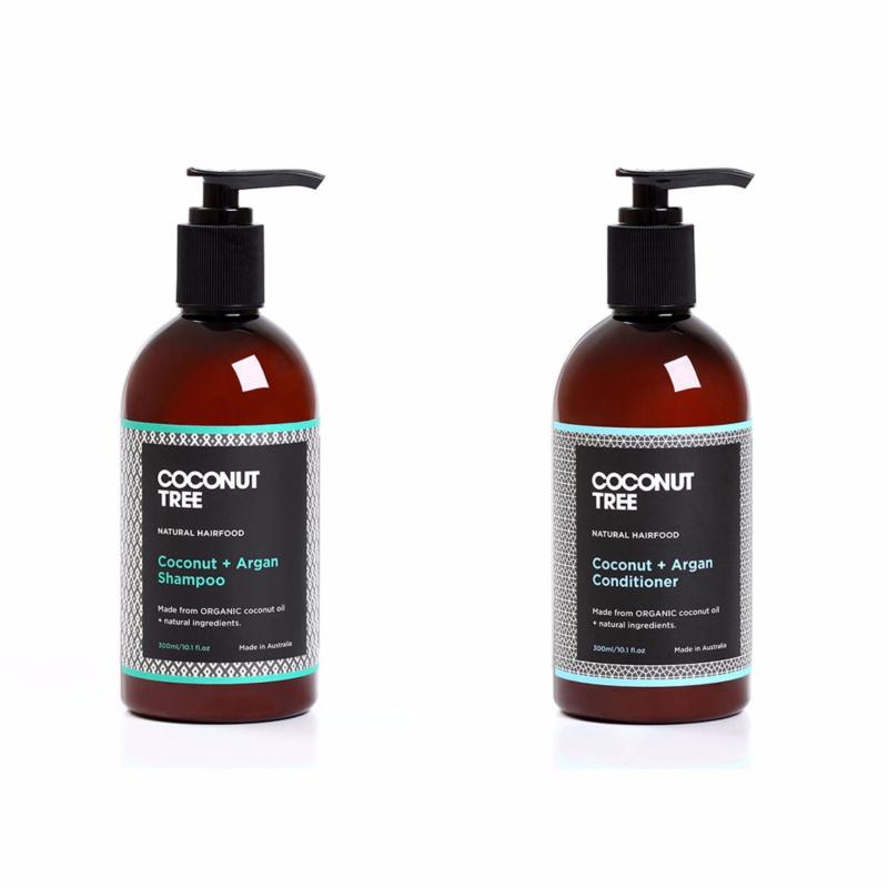 Buy Coconut Tree - Coconut & Argan Shampoo + Conditioner (300ml each) for Damaged and Dry Hair from Australia - ilovenatural Singapore