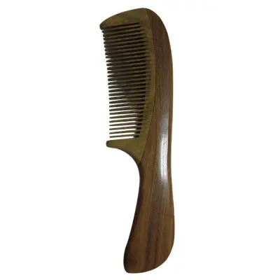 Green Sandalwood No Static Wooden Hair Comb Wood Comb with Handle