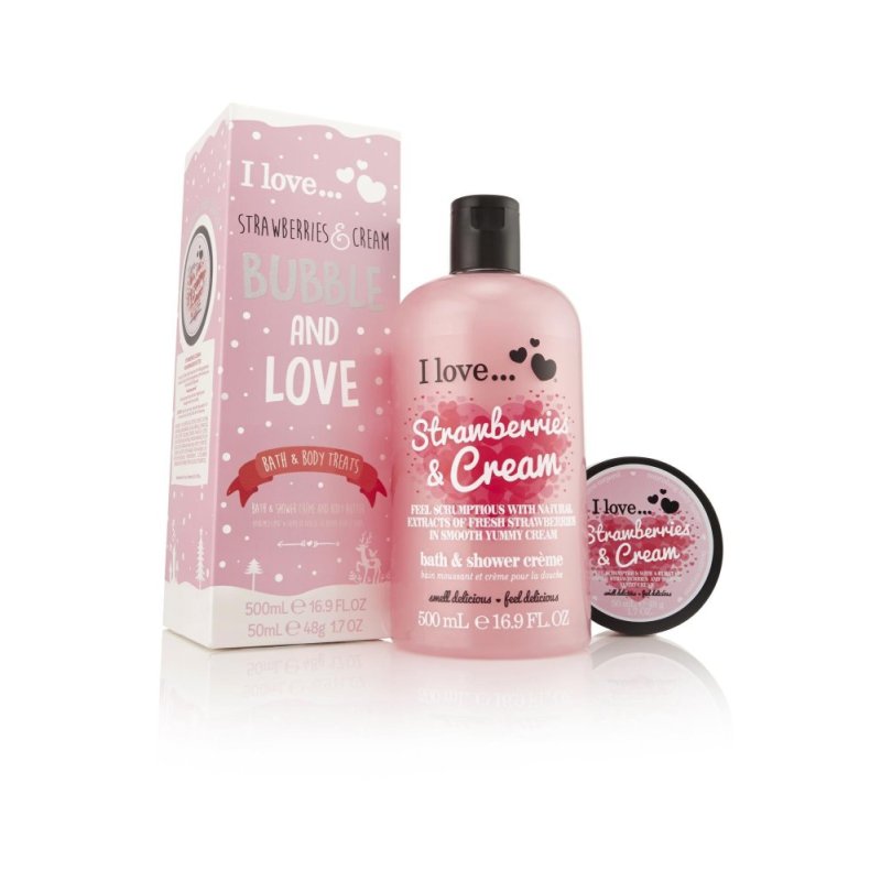 Buy I Love Bubble And Love Strawberry And Cream (Shower Gel + Body Butter) Singapore