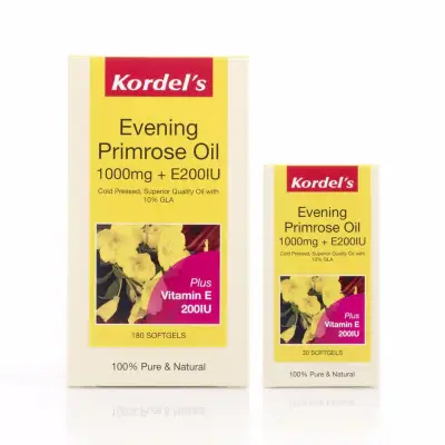 Kordel'S Evening Primrose Oil 1000Mg + E 200Iu 180S + 30S