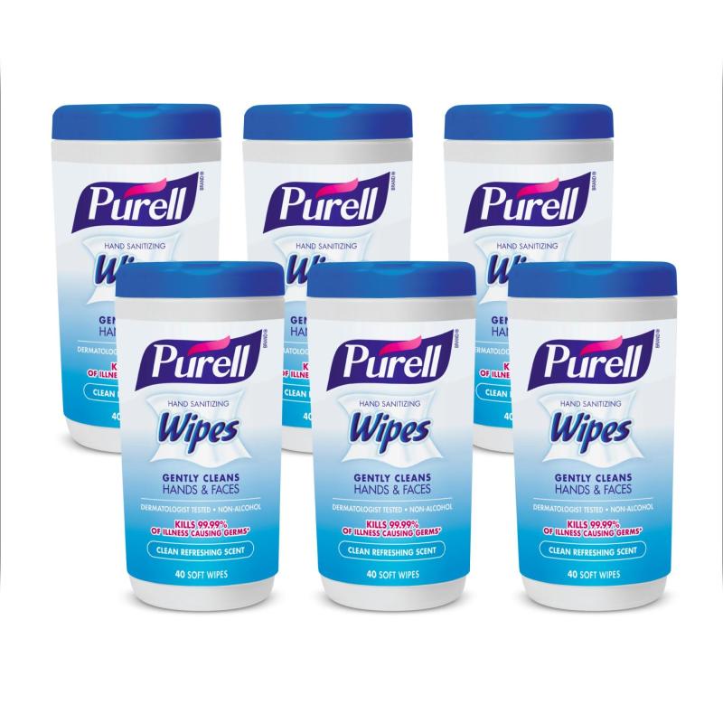 Buy Purell Hand Sanitizing Wipes (Clean Refreshing Scent) - 40 Count Canister (PACK OF 6) Singapore