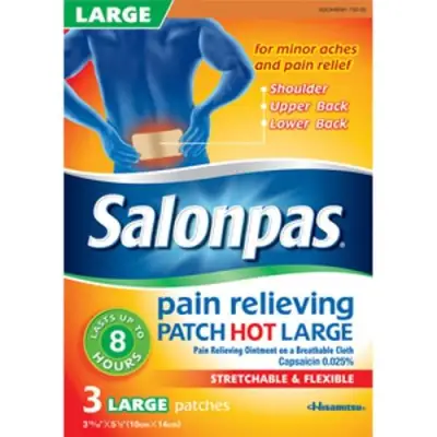 SALONPAS Pain Relieving Patch HOT Large 3s