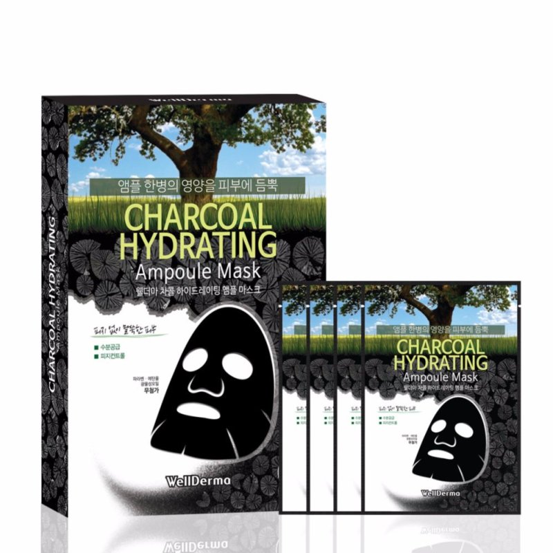 Buy WellDerma Charcoal Hydrating Ampoule Mask 4pack/box - intl Singapore