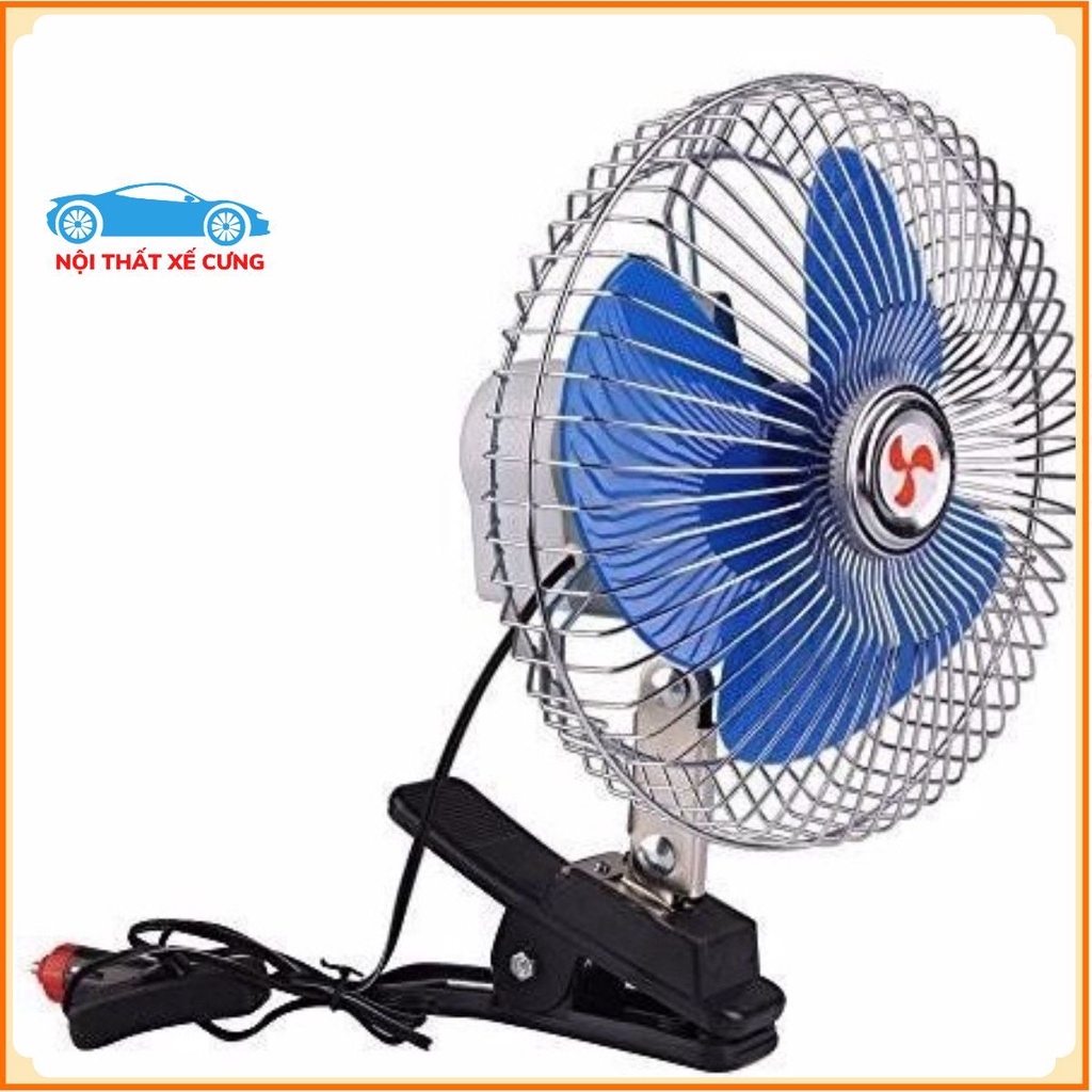 Quạt 12v, 24v kẹp trên ô tô, xe hơi, xe tải có lồng sắt bảo vệ Giá 215,000 Đồng*Miễn phí vận chuyển