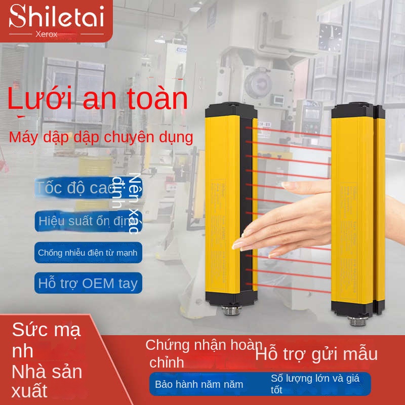 Cảm biến quang an toàn SDL04–SDL12 – Màn quang bảo vệ máy dập & máy ép thủy lực, loại NB/NC, tia hồng ngoại đối xạ - SDL10-20NB (10 tia, khoảng cách 20mm) | đối xạ | kích thước 35×50mm | nặng 2kg
