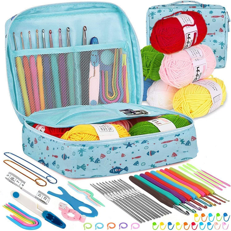 【SG STOCK】 DIY Crochet Complete Kit | Portable Knitting Tools | Crochet Hook Set | Yarn Knitting Needles & Sewing Accessories