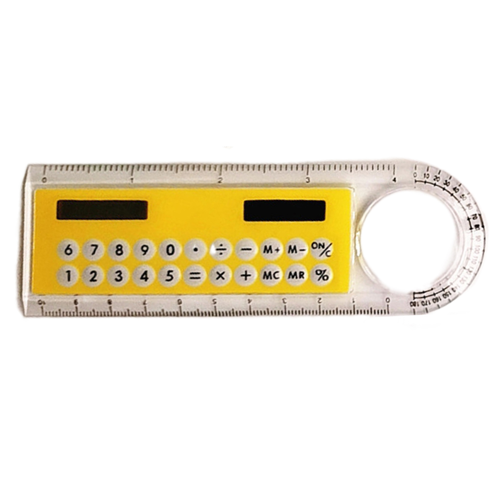 Solar Ruler Calculator Multifunctional Large Display Screen Stationery 3 in 1 10cm Length Solar Card Ruler for School Solar Ruler Calculator - 1