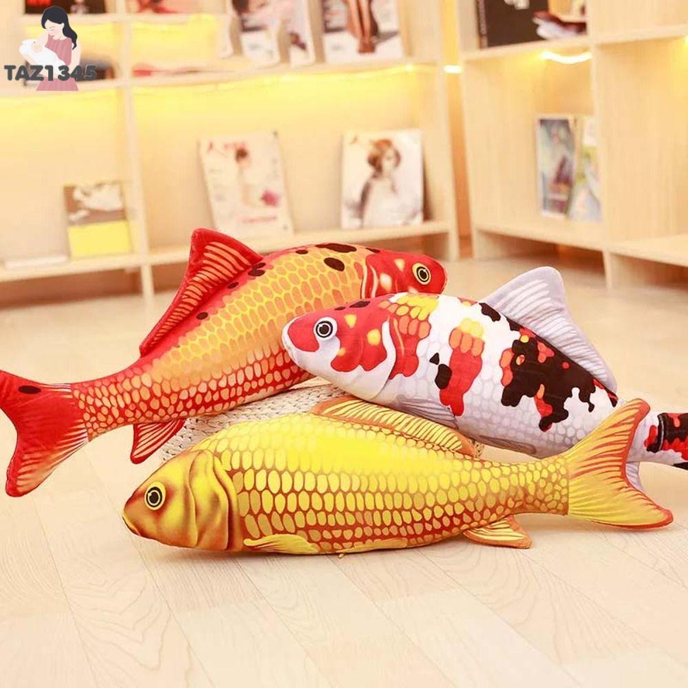 TAZ1345 Cá hoạt hình Đồ chơi mô phỏng cá chép bằng vải nhung lông Cá chép Cá Vàng Búp bê gối hình cá vàng sang trọng Đệm Sofa Đáng yêu Búp bê nhồi bông hình cá hoạt hình Đồ chơi cho trẻ nhỏ