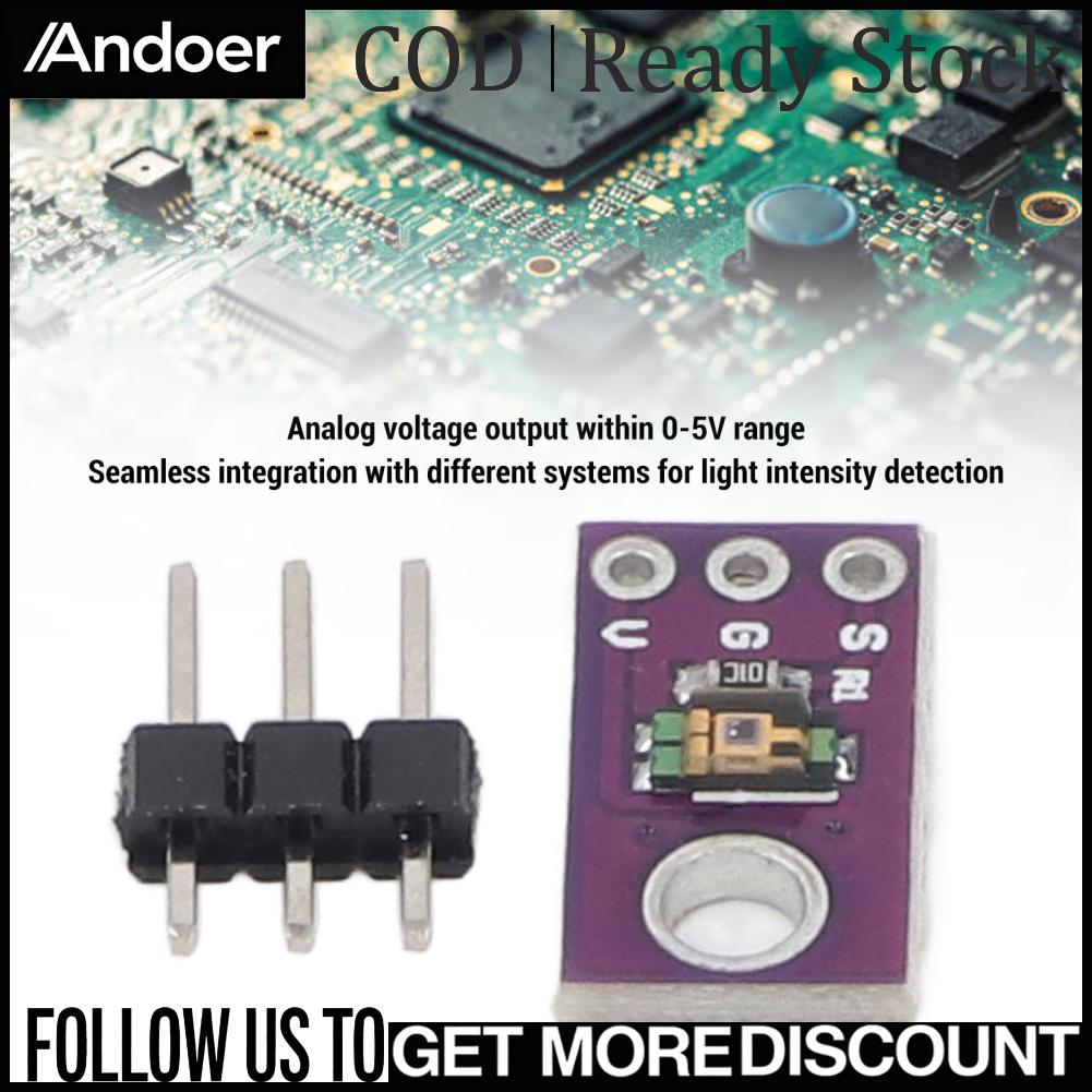 Andoer Ambient Light Sensor โมดูลความไวสูง Ambient Light Sensor Block DC3.3-5.5V บูรณาการอย่างราบรื่นกับ 5 Pin Headers สำหรับบ้านอัจฉริยะ ราคา 315 บาท*ส่งฟรี