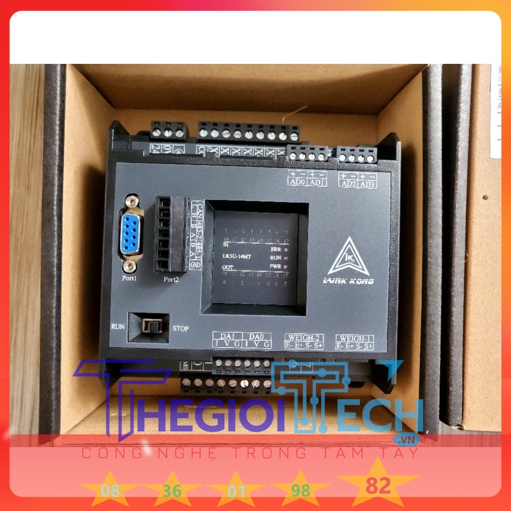 Bộ lập trình PLC LK3U FX3U 14 16 20 24 30 32MT 32MR 48 64 MT MR MRT AD 2DA phát xung 4/8 TRỤC RTC Modbus RTU RS485 ADPRW - FX3U-14MT LK