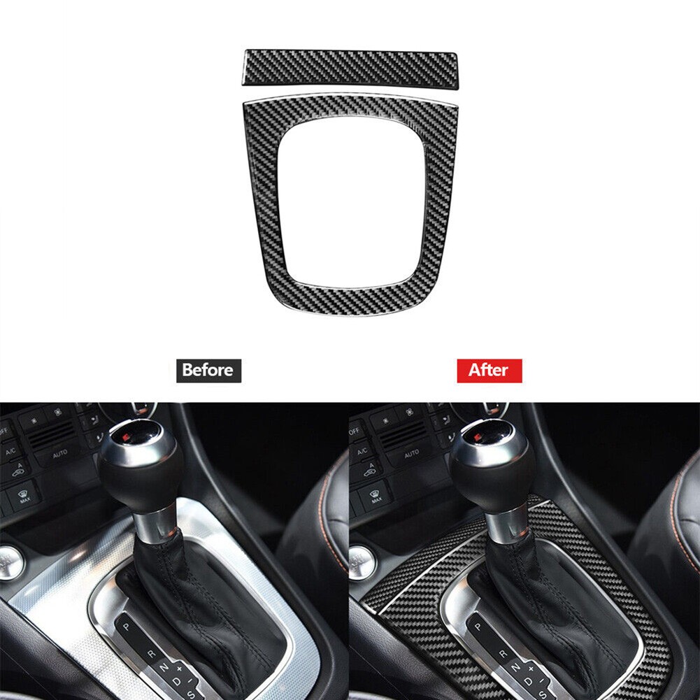 MileAuto Luxury Look Black Carbon Fiber Gear Shift Panel Cover Trim For Q3 2013 2018 Car Fast Delivery