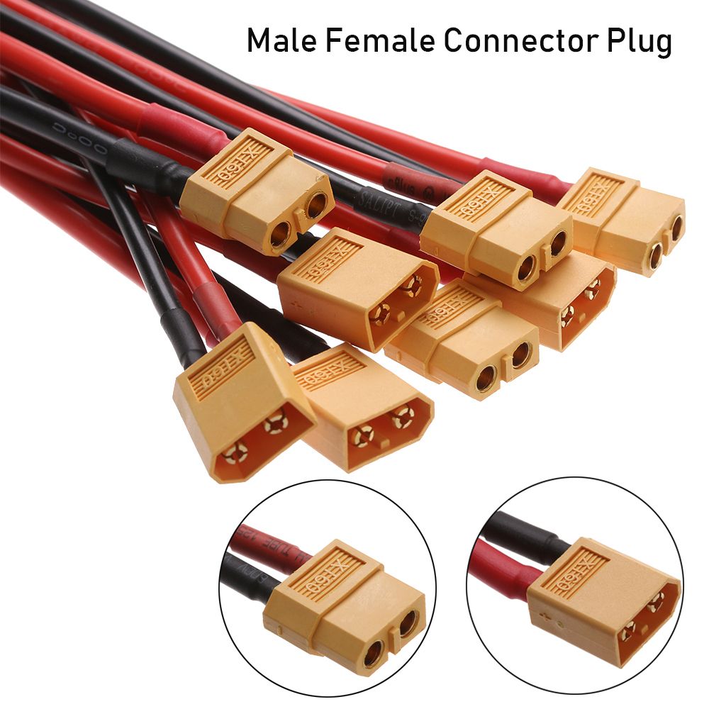 JPO2 Nóng bức 12 AWG / 14 AWG dây Với dây silicon Mở rộng cáp kép Đầu nối pin 10CM / 15CM Cắm đầu nối XT60 Nữ Nam