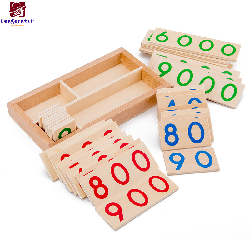 Wooden Number Cards 1-9000 Numbers Wooden Cards Math Teaching Aids Early