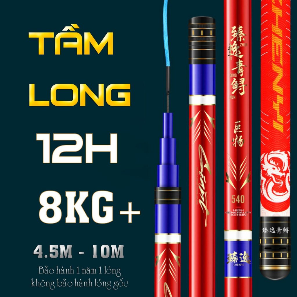 [Bảo hành 1 năm] Cần câu tay Tầm Long 12h nhấc tĩnh 8kg cao cấp- Cần săn hàng Tầm Long 12h đủ size t