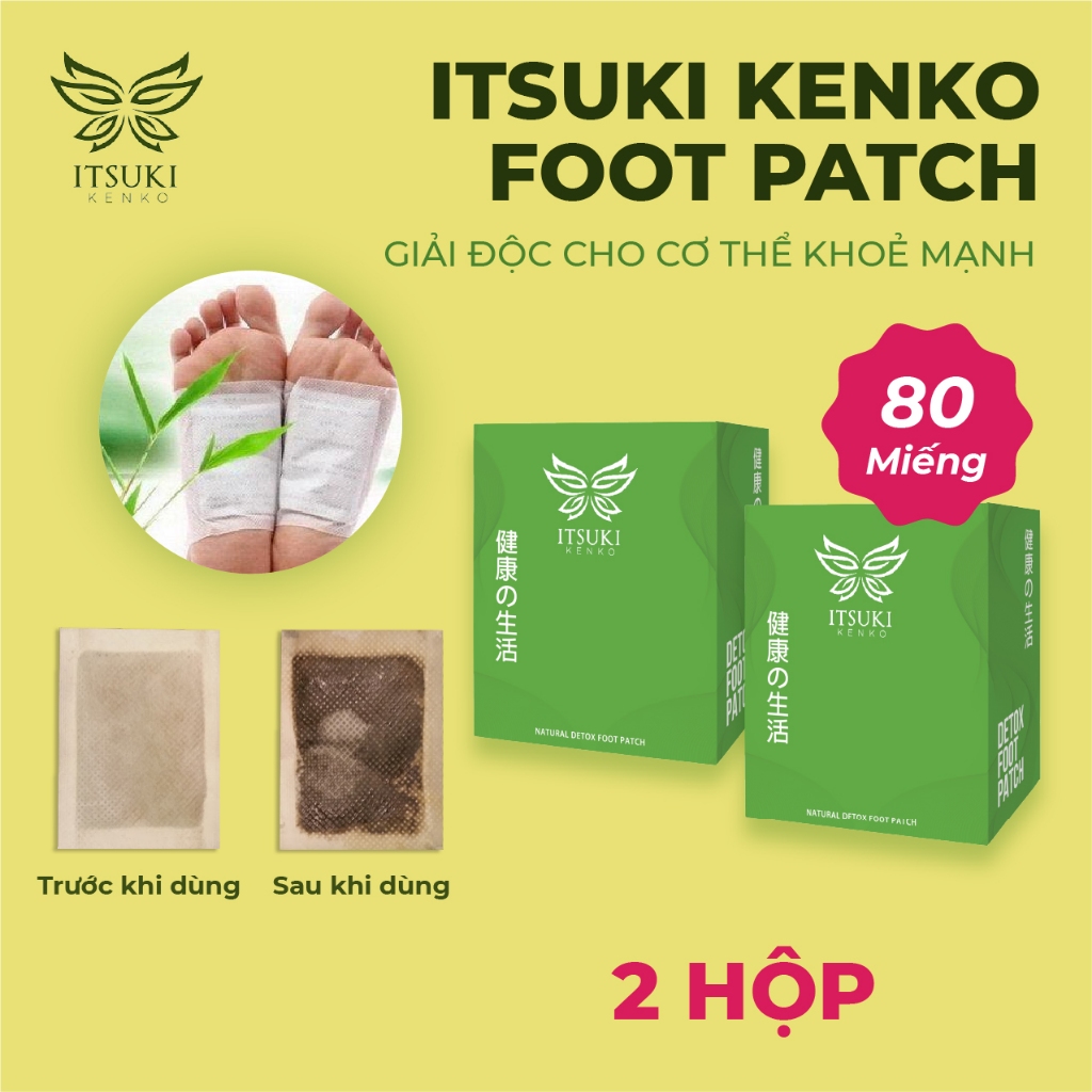 [Mua 1 tặng 1] Chính hãng 100% - Miếng dán thải độc chân Itsuki Kenko - 80 miếng/2 hộp