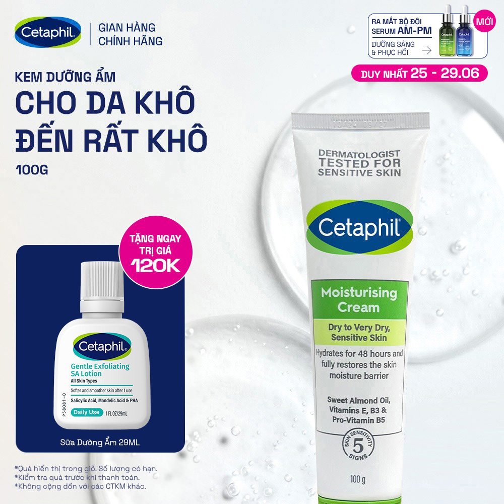 Kem dưỡng ẩm cho da nhạy cảm Cetaphil Moisturizing Cream 100g