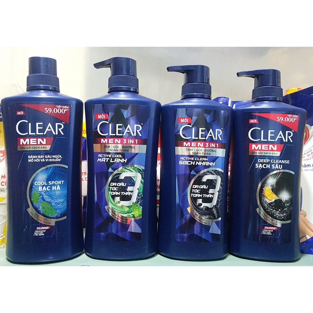 Dầu gội Clear Men dành cho nam chai 630g