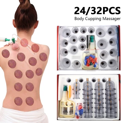 32pcs Cupping Cup Cawan Bekam Set Chinese Vacuum Body Cupping Therapy