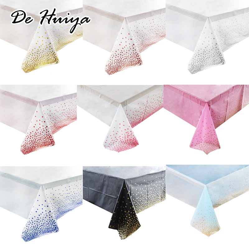 DEHUIYA ผ้าปูโต๊ะพลาสติกแบบใช้แล้วทิ้งสำหรับวันเกิดของทารก/พิธี Marion ราคา 37 บาท*ส่งฟรี