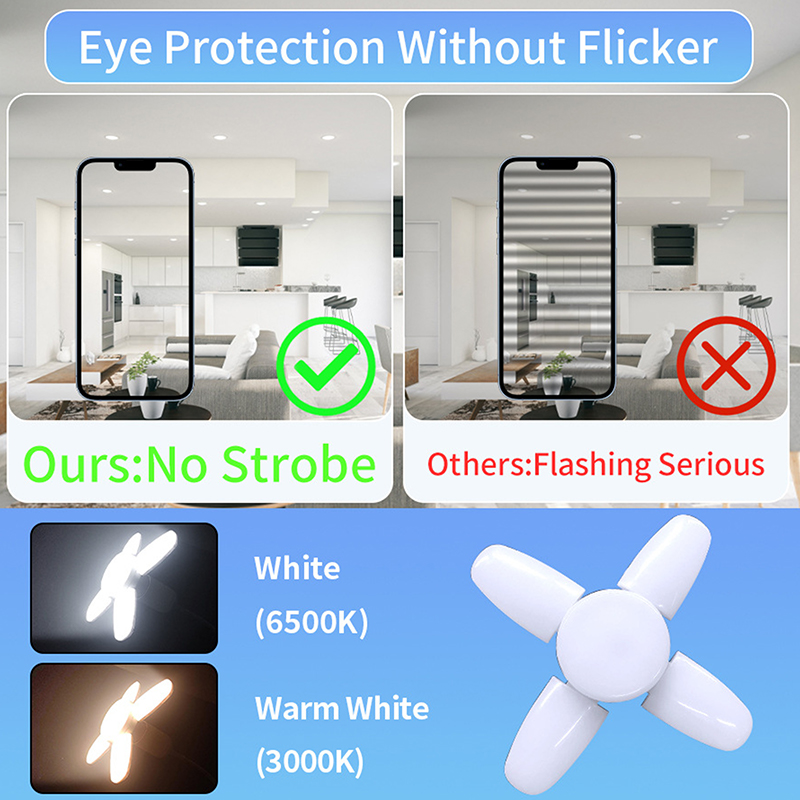 Store HHDKE4 1PC E27 Bóng đèn LED trong nhà bóng đèn fan Leaf siêu sáng trang trí nội thất phòng khách Styling ánh sáng trần ánh sáng LED E27 bóng đèn