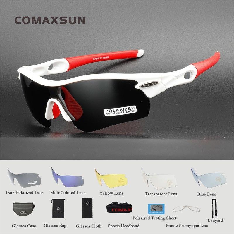 COMAXSUN Professional Polarized จักรยานจักรยานกีฬาแว่นกันแดด UV 400พร้อมเลนส์5สี5สี