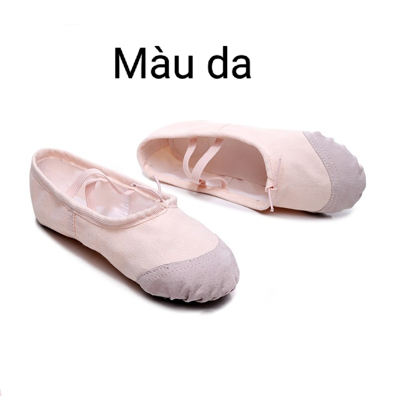 (Màu Da) Giày múa ba lê cho trẻ em và người lớn, giày ballet bọc mũi cực kỳ bền đẹp và chất lượng