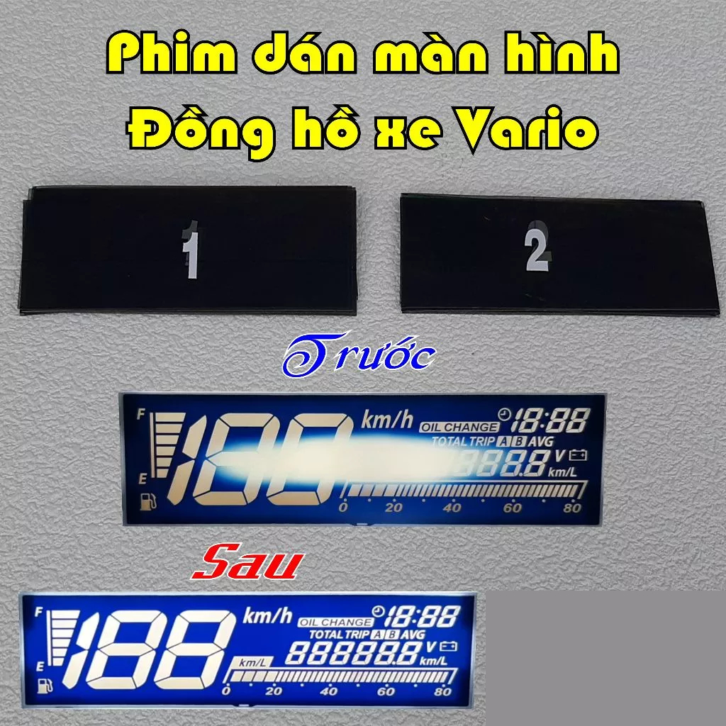 {COMBO TRỌN BỘ} Phim Dán Màn Hình Đồng Hồ Xe Vario 125 - 150 - 160 Đã Được Cân Chỉnh Sẵn Cho Độ Chính Xác Cao
