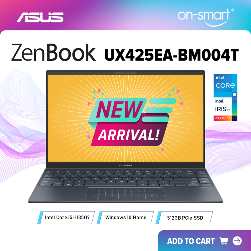 【Next Day Delivery】ASUS Zenbook 14 UX425EA-BM004T | Intel Core i5-1135G7 Processor | 8GB RAM | 512GB NVMe PCIe SSD | Intel Iris Xe Graphics | Windows 10 Home | 2 Years International Warranty