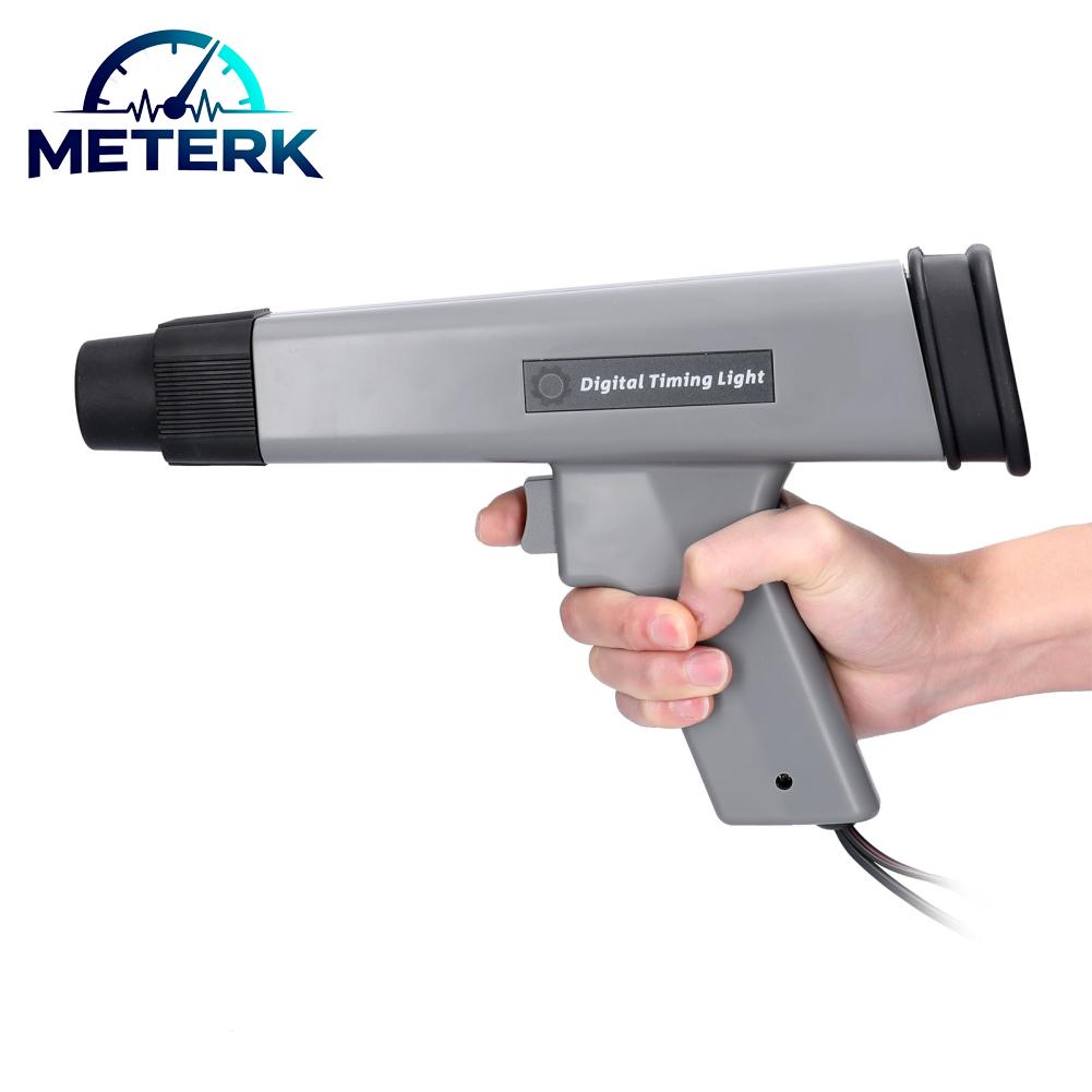 Meterk 12 V Professional จอแสดงผลดิจิตอล INDUCTIVE Timing Light รถยนต์รถจักรยานยนต์เครื่องยนต์เบนซินจุดระเบิด Strobe โคมไฟเครื่องตรวจจับรถจักรยานยนต์อัตโนมัติการตรวจจับการวินิจฉัยเครื่องมือ ราคา 1,942 บาท*ส่งฟรี