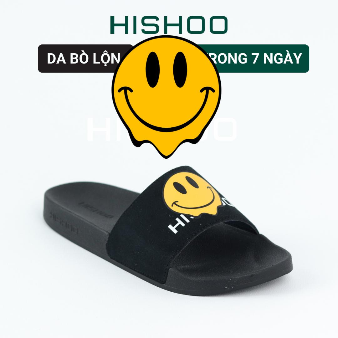 Dép quai ngang slipper Smiley cao cấp nam, nữ  HISHOO siêu nhẹ da Bò thời trang size 36 - 45 U112