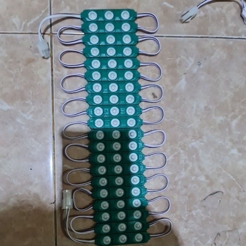 lampu led modul strip 3 mata 220 Volt AC Langsung Listrik Rumah-HIJAU-M1
